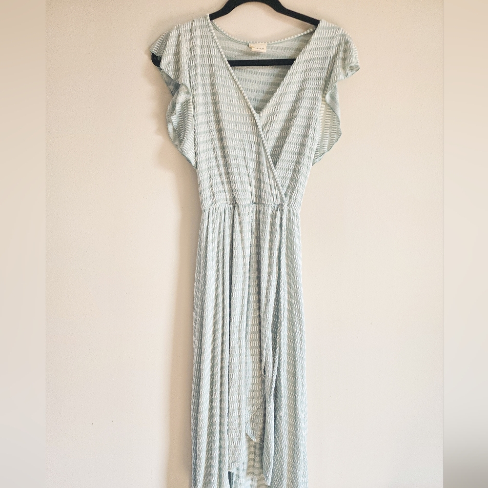 Elegant Striped Wrap Dress